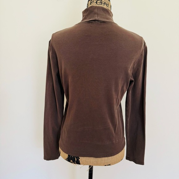 GAP Stretch Womens Brown Cotton Turtleneck Size Medium - Picture 3 of 6